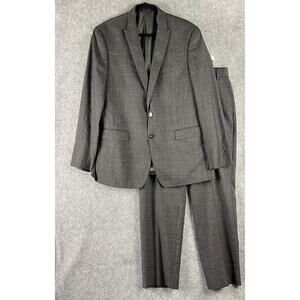 Calvin Klein Wool 2 Piece Suit Gray Blazer 44R Pant 36x30 Extreme Slim Fit